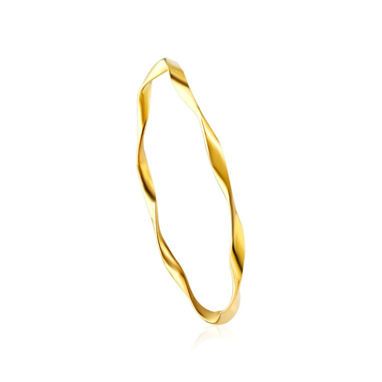 Twisted Gold Bangle - Elegant Minimalist Jewelry Piece