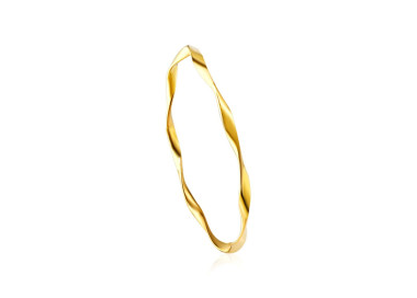 Twisted Gold Bangle - Elegant Minimalist Jewelry Piece