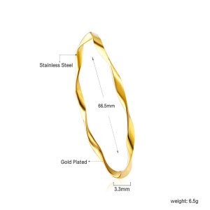 Twisted Gold Bangle - Elegant Minimalist Jewelry Piece