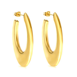 Elegant Gold Hoop Earrings - Modern & Versatile Design