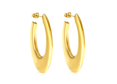 Elegant Gold Hoop Earrings - Modern & Versatile Design