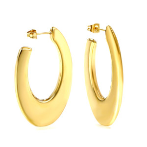 Elegant Gold Hoop Earrings - Modern & Versatile Design