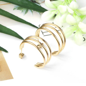 Elegant Gold Hoop Earrings in Stylish Container - Libellulas