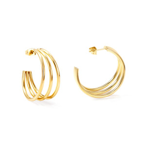 Elegant Gold Hoop Earrings in Stylish Container - Libellulas