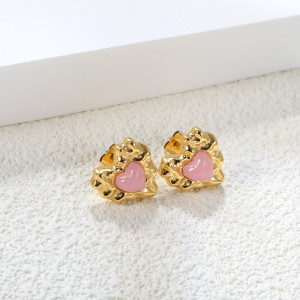 Gold-tone Heart-shaped Earrings: Unique & Stylish Accessory