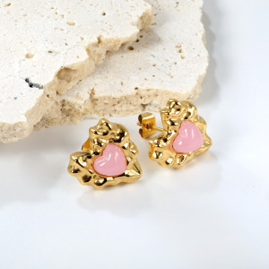 Gold-tone Heart-shaped Earrings: Unique & Stylish Accessory