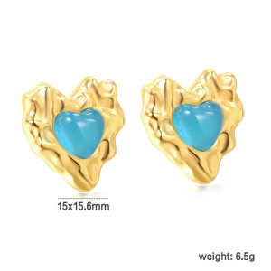 Stylish Gold & Turquoise Heart Earrings for Every Occasion