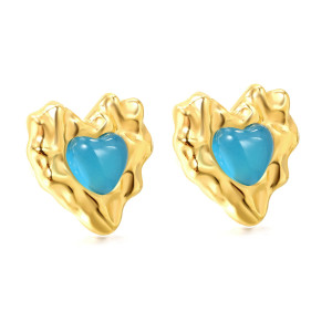 Stylish Gold & Turquoise Heart Earrings for Every Occasion