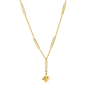 Elegant Minimalist Gold Necklace with Flower Pendant