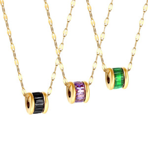 Colorful Gemstone Pendant Necklace - Elegant Jewelry