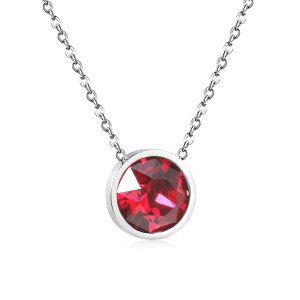 Elegant Red Gemstone Necklace - Timeless Minimalist Style