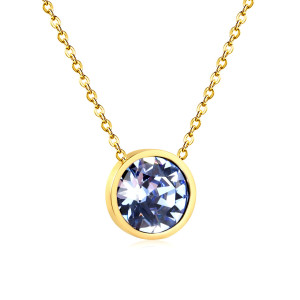 Elegant Gold Necklace with Light Blue Pendant