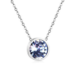 Elegant Round Gemstone Pendant Necklace - Timeless Style