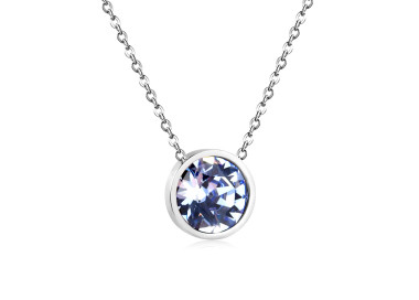 Elegant Round Gemstone Pendant Necklace - Timeless Style