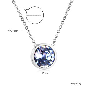 Elegant Round Gemstone Pendant Necklace - Timeless Style