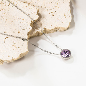 Elegant Lavender Gemstone Necklace - Minimalist Design