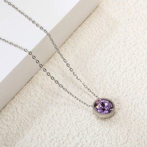 Elegant Lavender Gemstone Necklace - Minimalist Design