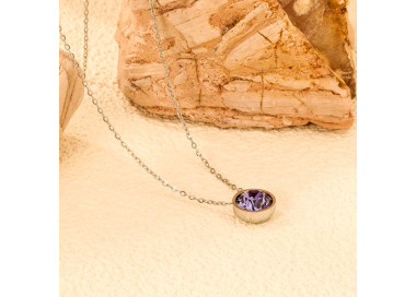 Elegant Purple Gemstone Necklace in Sterling Silver