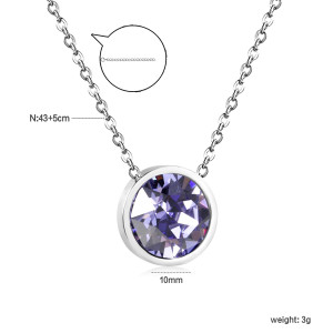 Elegant Purple Gemstone Necklace in Sterling Silver