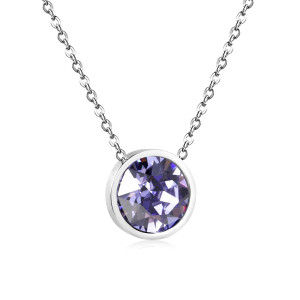 Elegant Purple Gemstone Necklace in Sterling Silver