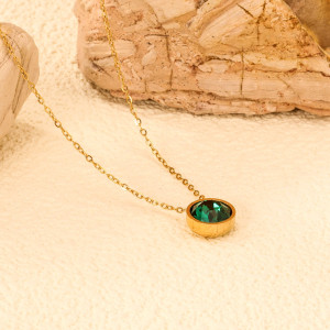 Elegant Teal Gemstone Pendant Necklace - Timeless Accessory