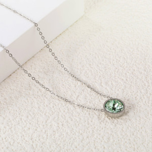 Elegant Light Green Gemstone Pendant Necklace