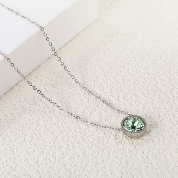 Elegant Light Green Gemstone Pendant Necklace