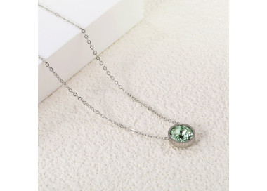 Elegant Light Green Gemstone Pendant Necklace