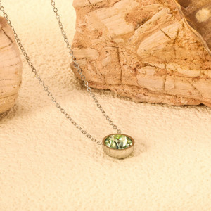 Elegant Light Green Gemstone Pendant Necklace