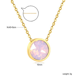 Elegant Gold & Pink Gemstone Necklace - Versatile Style