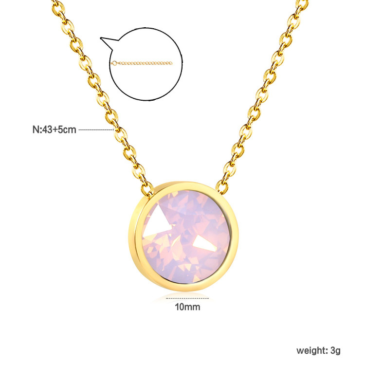 Elegant Gold & Pink Gemstone Necklace - Versatile Style