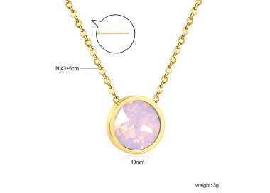 Elegant Gold & Pink Gemstone Necklace - Versatile Style