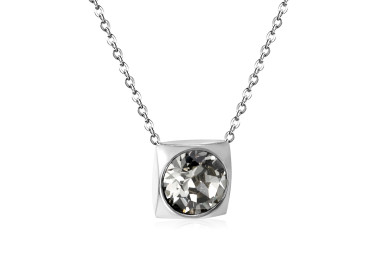 Elegant Square Pendant Necklace with Faceted Gemstone