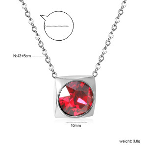 Elegant Red Gem Pendant Necklace - Modern Statement Jewelry