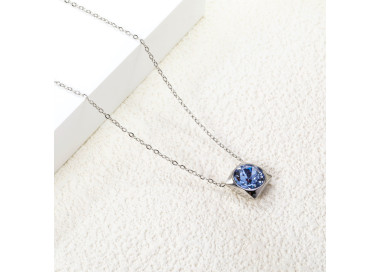 Elegant Blue Gemstone Pendant Necklace for Women