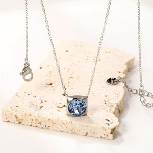 Elegant Blue Gemstone Pendant Necklace for Women