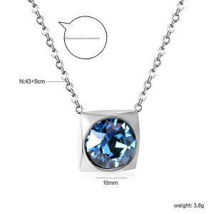 Elegant Blue Gemstone Pendant Necklace for Women