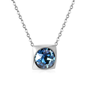 Elegant Blue Gemstone Pendant Necklace for Women