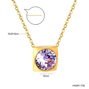 Elegant Gold-Toned Lavender Gem Necklace for Every Occasion