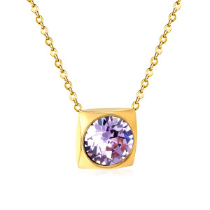 Elegant Gold-Toned Lavender Gem Necklace for Every Occasion