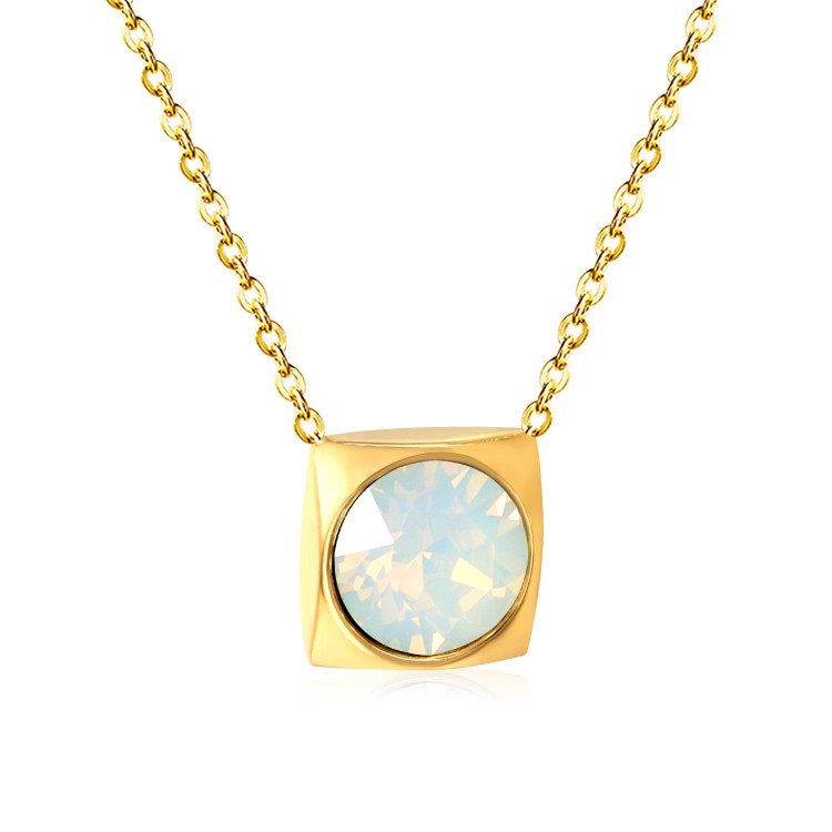 Modern Opalescent Gemstone Necklace - Elegant Fashion Jewelry