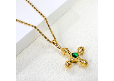 Gold Cross Pendant Necklace - Elegant Fashion Jewelry