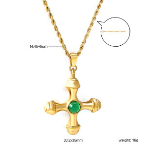 Gold Cross Pendant Necklace - Elegant Fashion Jewelry