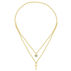 Layered Gold Cross Necklace - Elegant Faith Accessory