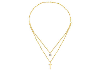 Layered Gold Cross Necklace - Elegant Faith Accessory