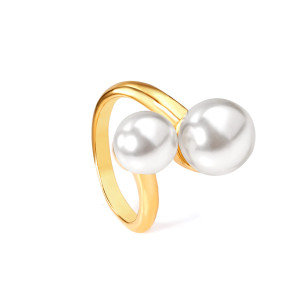 Contemporary Pearl Ring - Elegant Modern Jewelry