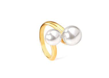 Contemporary Pearl Ring - Elegant Modern Jewelry