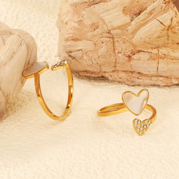 Elegant Heart Motif Rings - Romantic Fashion Jewelry