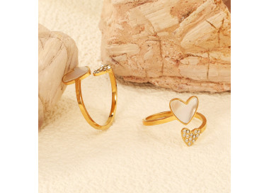 Elegant Heart Motif Rings - Romantic Fashion Jewelry