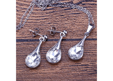 Teardrop Pendant & Earring Set - Elegant Jewelry Gift